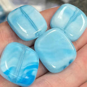 4 Vintage Blue Turquoise Japan Glass Beads - Sea Beads
