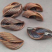 4 Vintage Brass Abstract Metal Components - Sea Beads