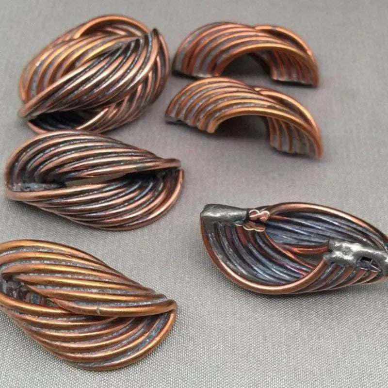 4 Vintage Brass Abstract Metal Components - Sea Beads