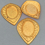 4 Vintage Brass Art Deco Settings - Sea Beads