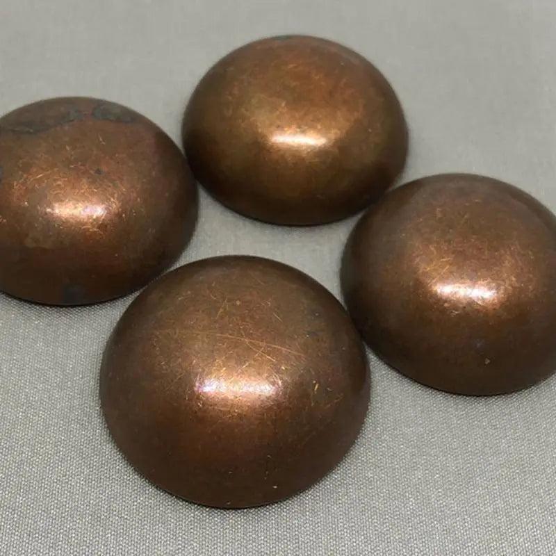 4 Vintage Brass Domed Metal Components - Sea Beads