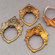 4 Vintage Brass Floral Open Metal Charms - Sea Beads