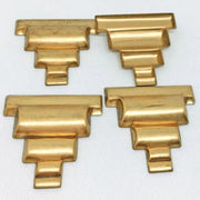 4 Vintage Brass Graduated Metal Stampings - Sea Beads