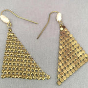 4 Vintage Brass Mesh Earring Dangles - Sea Beads