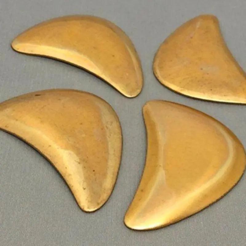 4 Vintage Brass Triangular Metal Stampings - Sea Beads