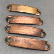 4 Vintage Brass Name Tag Metal Connectors - Sea Beads