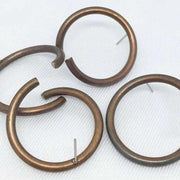4 Vintage Brass Plated Open Hoop Ring Metal Earring Findings - Sea Beads