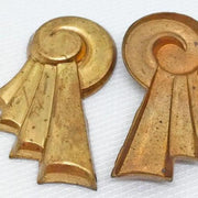 4 Vintage Brass Spiral Ribbon Stampings - Sea Beads