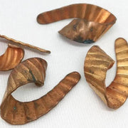 4 Vintage Brass Textured Squiggly Metal Stampings - Sea Beads