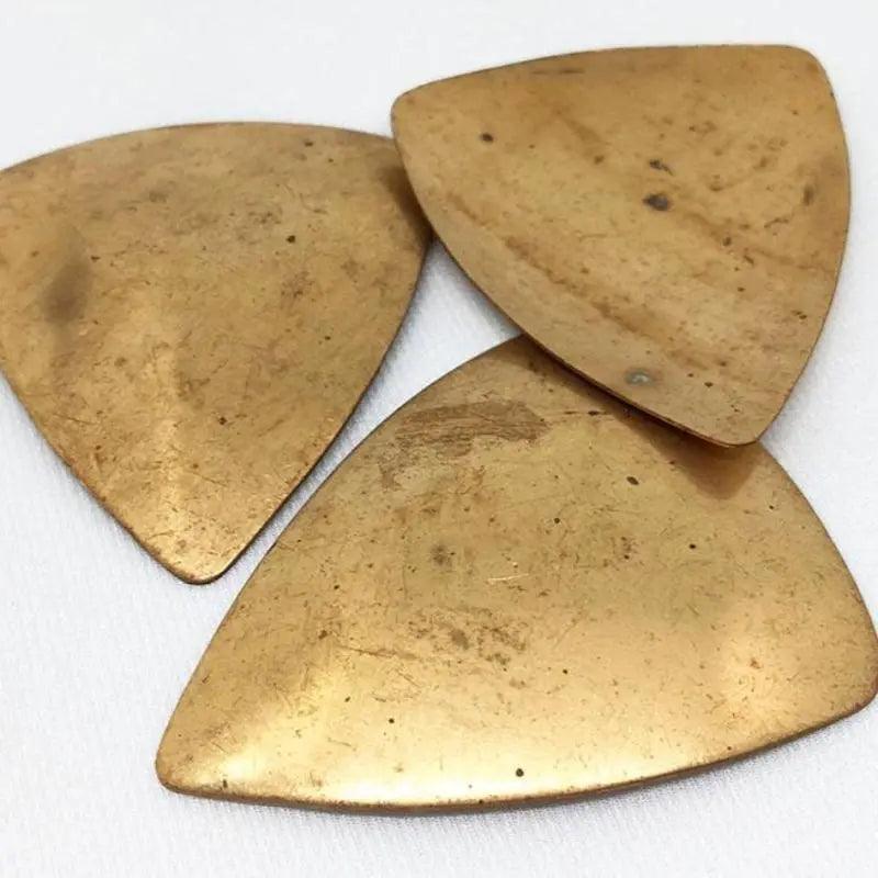 4 Vintage Brass Triangle Metal Stampings - Sea Beads