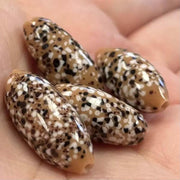 4 Vintage Brown Japan Mottled Oval Glass Beads - Sea Beads