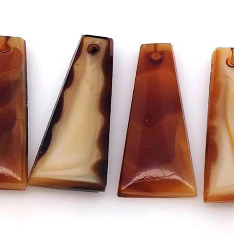 4 Vintage Caramel Drop Glass Beads - Sea Beads