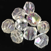 4 Vintage Clear AB Faceted Glass Beads - Sea Beads
