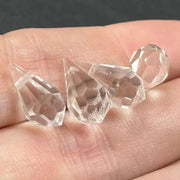 4 Vintage Clear Austrian Briolette Crystal Beads - Sea Beads