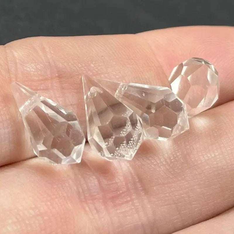 4 Vintage Clear Austrian Briolette Crystal Beads - Sea Beads