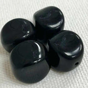 4 Vintage Green Emerald Dark Czech Glass Beads - Sea Beads