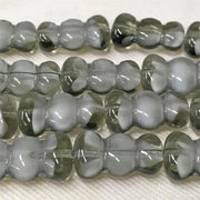 4 Vintage Grey Givre German Graduated Glass Beads - Sea Beads