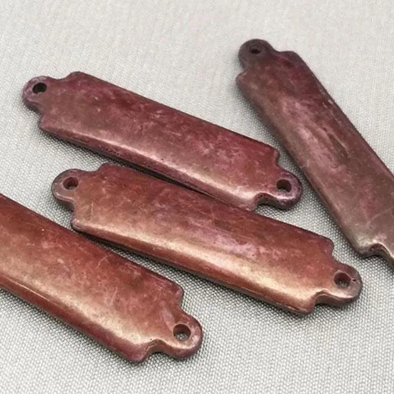 4 Vintage Handmade Japan Glass Bead Connectors - Sea Beads