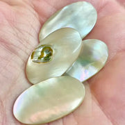 4 Vintage Mother of Pearl Shell Oval Cabochons - Sea Beads