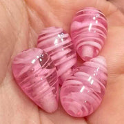 4 Vintage Pink Japan Teardrop Glass Beads - Sea Beads