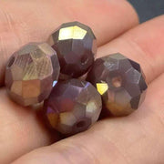 4 Vintage Purple Amethyst AB Rondelle Glass Beads - Sea Beads