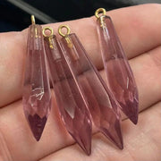 4 Vintage Purple Amethyst Glass Pendants - Sea Beads
