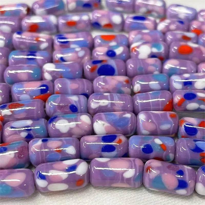 4 Vintage Purple Japan Glass Beads Cherry Brand - Sea Beads