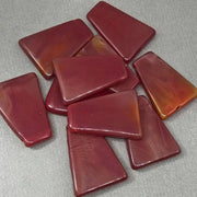 4 Vintage Red Mauve Pendant Glass Beads - Sea Beads