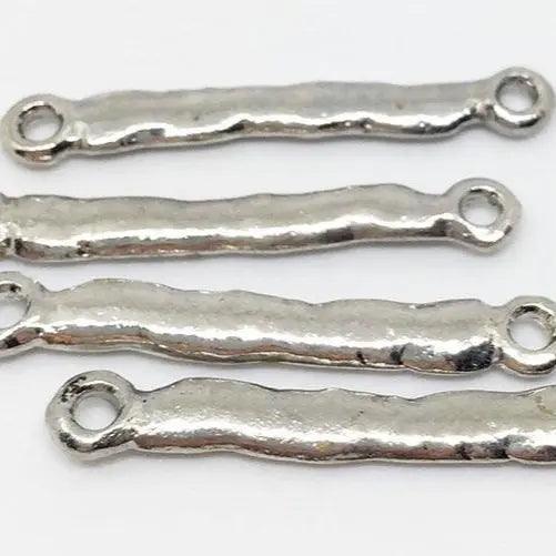4 Vintage Silver Plated Heavy Connector Bars - Sea Beads