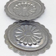 4 Vintage Silver Plated Ornate Fancy Oval Conchos - Sea Beads