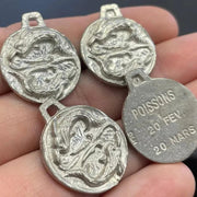 4 Vintage Silver Plated Pisces Charms - Sea Beads