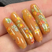 4 Vintage Tan Japan Millefiori Glass Beads - Sea Beads