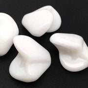 4 Vintage White German Flower Glass Beads - Sea Beads