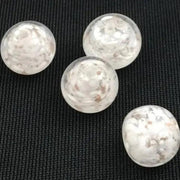 4 Vintage White Italian Venetian Foil Murano Glass Beads - Sea Beads