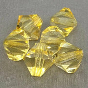 4 Vintage Yellow Golden Swarovski Bicone Crystal Beads - Sea Beads