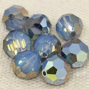 4 White Opal Star Shine Swarovski Crystal Round Beads - Sea Beads