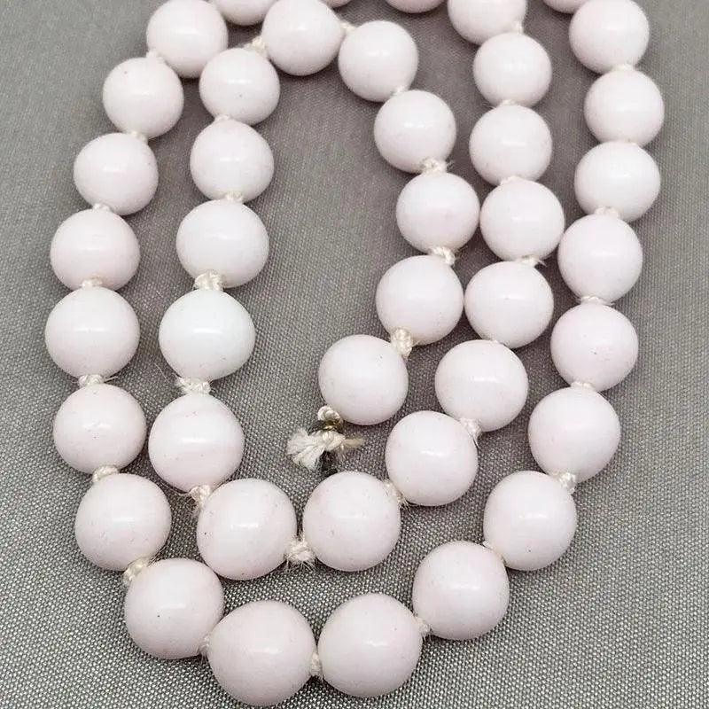 40 Vintage Pink Light Japan Round Glass Beads - Sea Beads