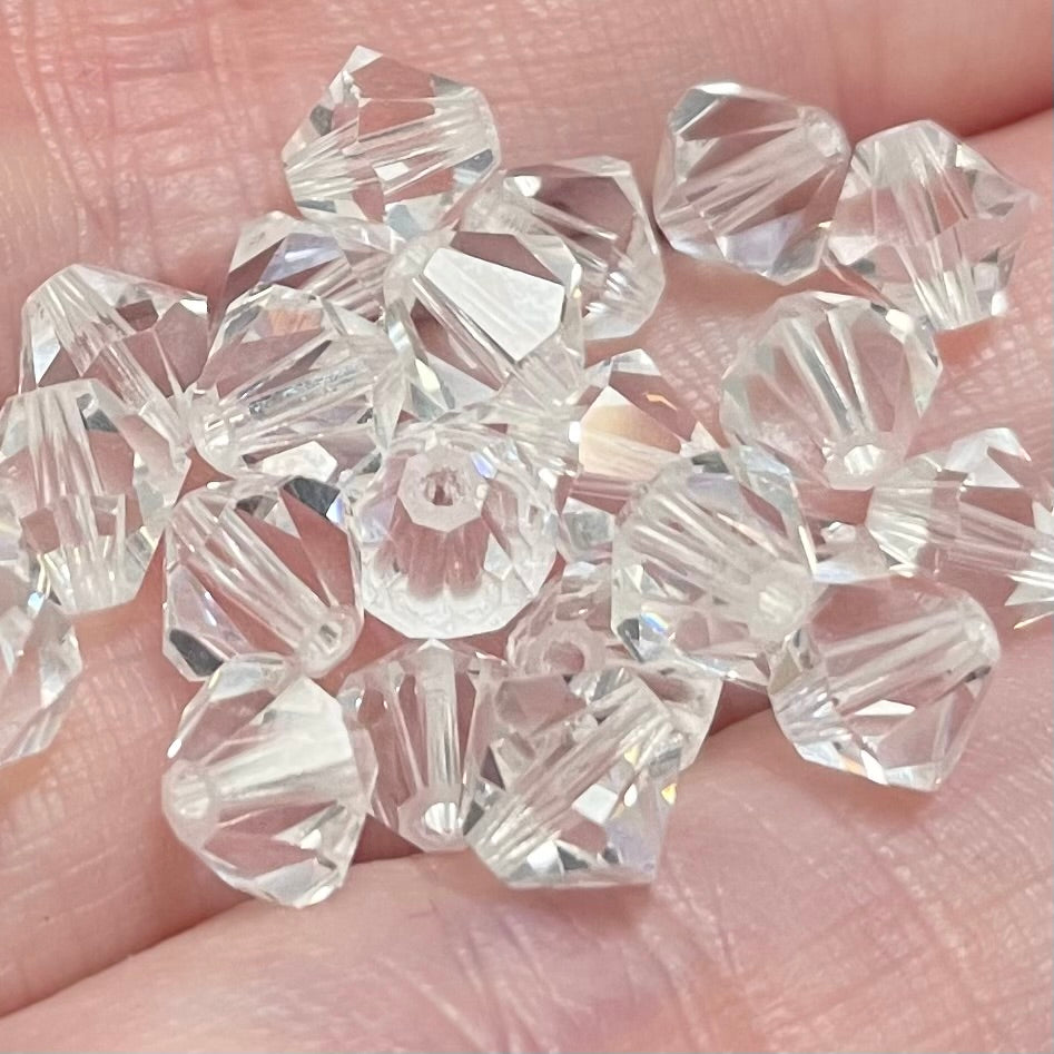 24 Clear Bicone Swarovski Crystal Beads 6mm