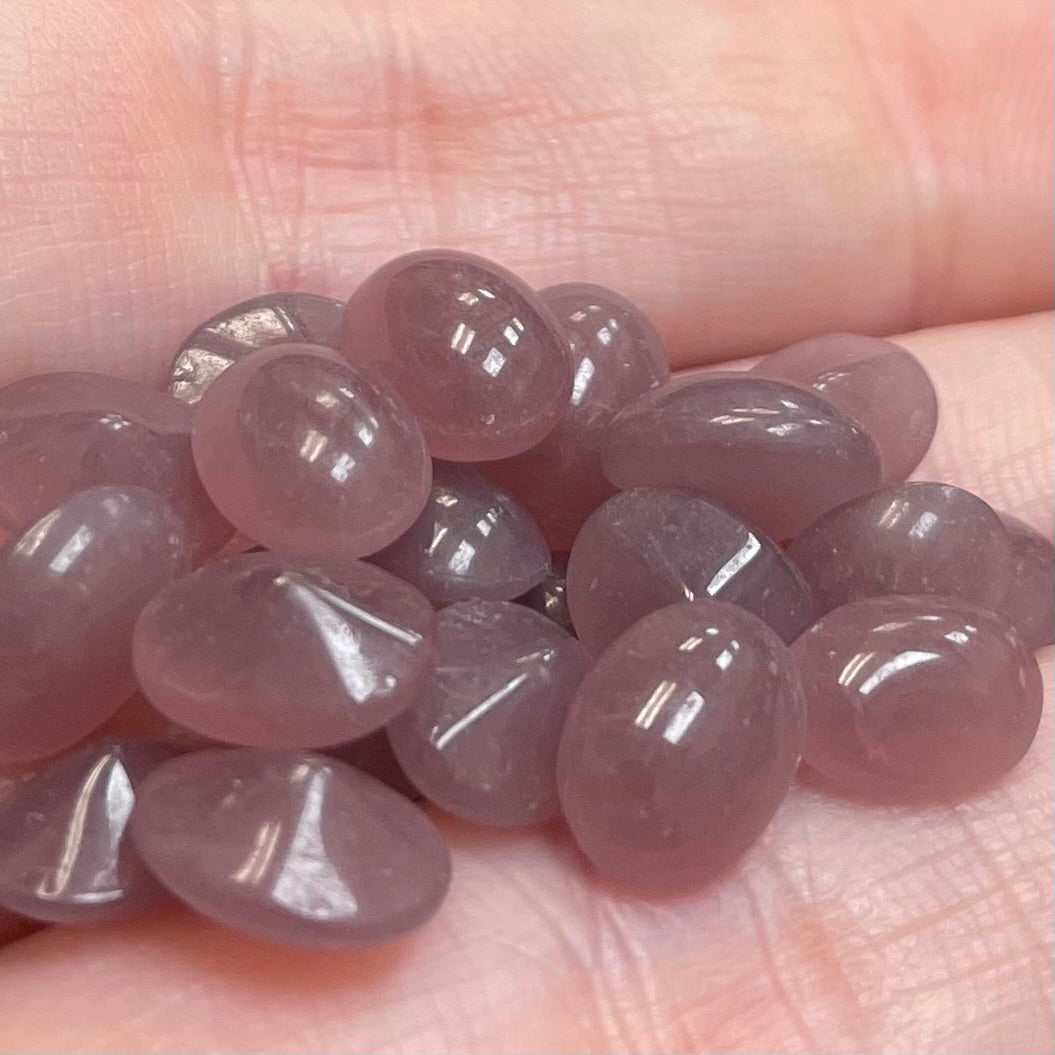 24 Mauve Purple Oval Glass Stones