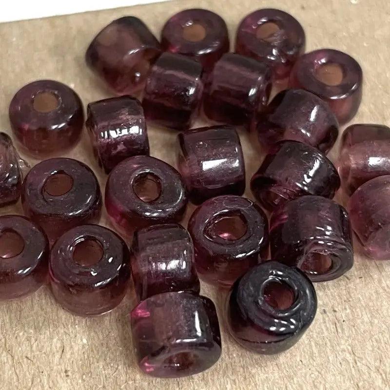 48 Vintage Purple Roller Glass Beads - Sea Beads