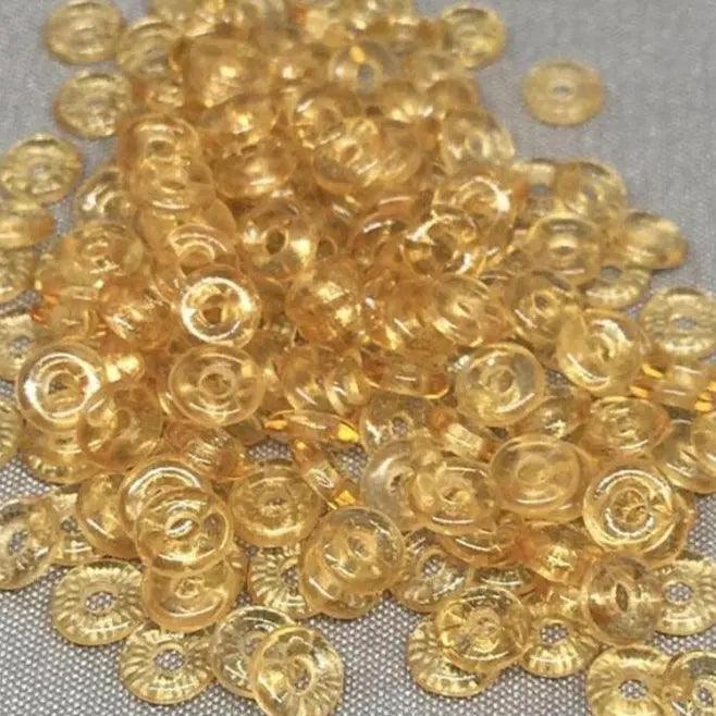 5 Grams Translucent Topaz Czech "O" Ring Glass Beads - Sea Beads