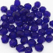50 Blue Cobalt Czech Fire Polished Glass Beads - Sea Beads
