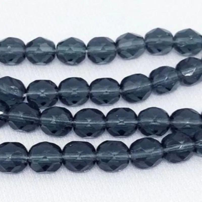 50 Blue Montana Czech Faceted Glass Beads - Sea Beads