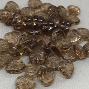 50 Brown Czech Transparent Leaf Glass Beads - Sea Beads