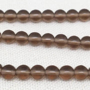 50 Brown Czech Transparent Round Glass Beads - Sea Beads