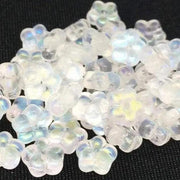 50 Clear AB Czech Flower Glass Beads - Sea Beads