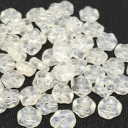 50 Clear Czech Flower Dainty Luster Glass Beads - Sea Beads