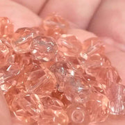50 Peachy Pink Czech Faceted Glass Beads - Sea Beads