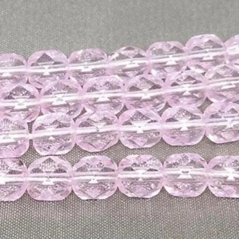 50 Pink Baby Czech Fire Polished Glass Beads - Sea Beads