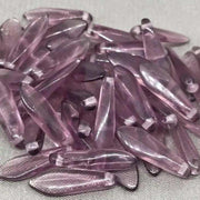 50 Purple Amethyst Czech Dagger Glass Beads - Sea Beads